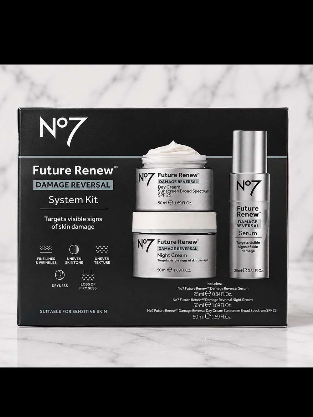 No7 Future Renew Damage Reversal System Kit - Silver & White